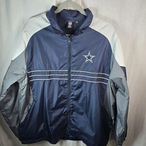 Reebok mens zippered NFL Team Apparel jacket. Size Large in blue, gray, wht,blk